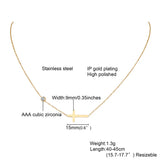 Delicate Petite Sideway Cross Necklace Women