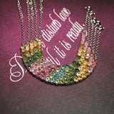 Rainbow Tourmaline Bracelet Rhinestone Slimming Bracelet Women Crystal Healing