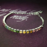 Rainbow Tourmaline Bracelet Rhinestone Slimming Bracelet Women Crystal Healing
