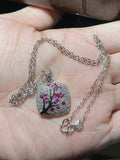 Delicate Red Zircon Leaves Branch Pendant Necklace for Women