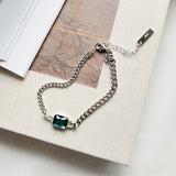 Delicate Silver 925 Zircon Link Bracelet