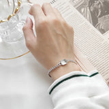 Delicate Silver 925 Zircon Link Bracelet