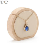 Wooden Pu Leather Jewelry Organizer Holder Necklace Pendant Display Stand