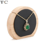 Wooden Pu Leather Jewelry Organizer Holder Necklace Pendant Display Stand