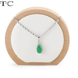 Wooden Pu Leather Jewelry Organizer Holder Necklace Pendant Display Stand