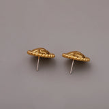 Sterling Silver Heart Studs Earrings 18K Plated Vintage Jewelry