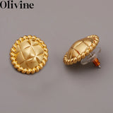Sterling Silver Heart Studs Earrings 18K Plated Vintage Jewelry
