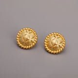 Sterling Silver Heart Studs Earrings 18K Plated Vintage Jewelry