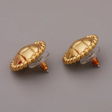 Sterling Silver Heart Studs Earrings 18K Plated Vintage Jewelry