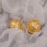 Sterling Silver Heart Studs Earrings 18K Plated Vintage Jewelry