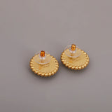 Sterling Silver Heart Studs Earrings 18K Plated Vintage Jewelry