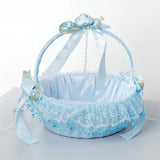 Satin Lace Basket Pink/Blue Flower Girl Kids Photo Props