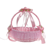 Satin Lace Basket Pink/Blue Flower Girl Kids Photo Props