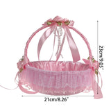 Satin Lace Basket Pink/Blue Flower Girl Kids Photo Props
