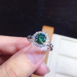 Delicate Shine Zircon Crystal Open Ring Multicolor Gems Zircon Fine Ring