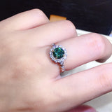 Delicate Shine Zircon Crystal Open Ring Multicolor Gems Zircon Fine Ring