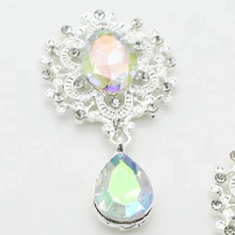 Delicate Shining Brooch Crystal Accessories Set