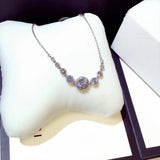 Silver Round Cut Zirconia Bracelet Lightning Chain Women Engagement Jewelry