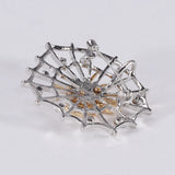 Silver Cobweb Spider Pins Coat Windbreaker Lapel Brooch