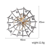 Silver Cobweb Spider Pins Coat Windbreaker Lapel Brooch