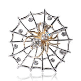 Silver Cobweb Spider Pins Coat Windbreaker Lapel Brooch