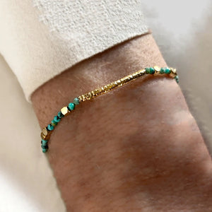 Colorful Tourmaline Agate African Turquoise Bead Bracelet