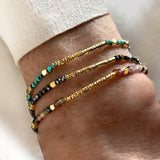Colorful Tourmaline Agate African Turquoise Bead Bracelet