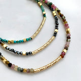 Colorful Tourmaline Agate African Turquoise Bead Bracelet