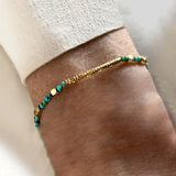 Colorful Tourmaline Agate African Turquoise Bead Bracelet