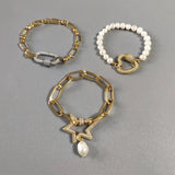 Copper Alloy Chain Bangle with Pendant