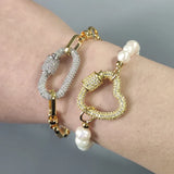 Copper Alloy Chain Bangle with Pendant