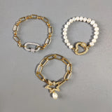 Copper Alloy Chain Bangle with Pendant