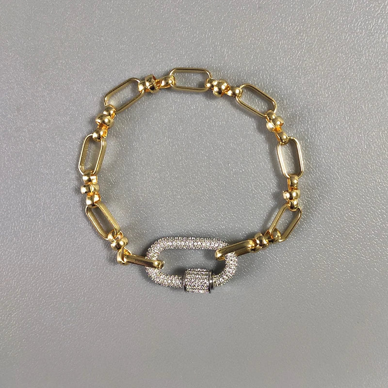 Copper Alloy Chain Bangle with Pendant