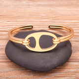 Delicate Charm Open Cuff Bangles Cubic Zirconia Plated Bracelets