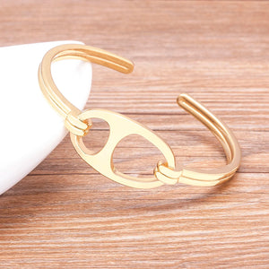 Delicate Charm Open Cuff Bangles Cubic Zirconia Plated Bracelets