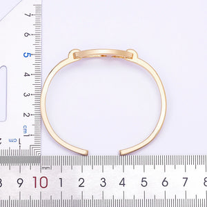 Delicate Charm Open Cuff Bangles Cubic Zirconia Plated Bracelets