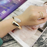 Snake-Like Metal Bangles for Women Rhinestone Bracelet Party Jewelry