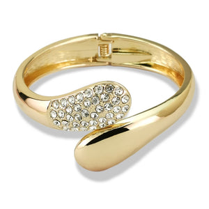 Snake-Like Metal Bangles for Women Rhinestone Bracelet Party Jewelry