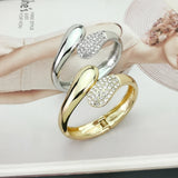 Snake-Like Metal Bangles for Women Rhinestone Bracelet Party Jewelry