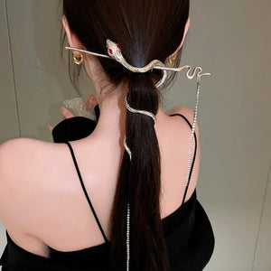 Chinese Style Snake Shape Hairpin Chignon Pins