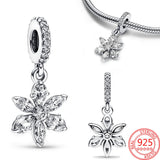 Sparkling Herbarium Cluster Dangle Charms 925 Silver