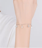 Strawberry Crystal Bracelet Cat Shaped 925 Silver Jewelry