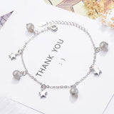 Strawberry Crystal Bracelet Cat Shaped 925 Silver Jewelry