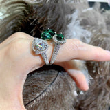 Water Drop CZ Silver Ring for Women Girls