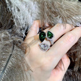 Water Drop CZ Silver Ring for Women Girls