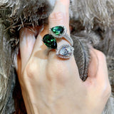 Water Drop CZ Silver Ring for Women Girls
