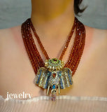 Vintage Elephant Jewelry Set Crystal Accessories Women Multilayered Necklace Ear