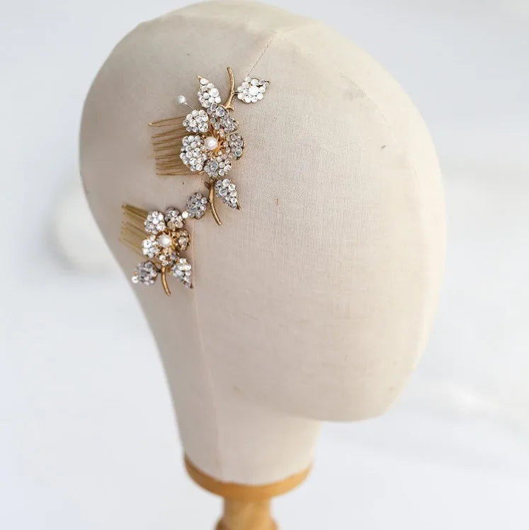 Vintage Bridal Crystal Hair Comb Pins for Wedding