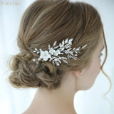 Floral Bridal Hair Comb Pearls Wedding Hair Clip Vine Accessories