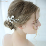 Floral Bridal Hair Comb Pearls Wedding Hair Clip Vine Accessories